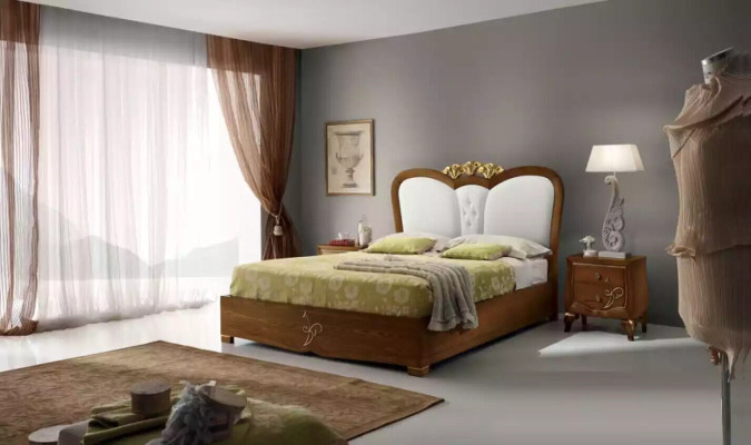 Bedroom Set Bed + 2x Bedside tables Beds Italian Furniture 3-piece.