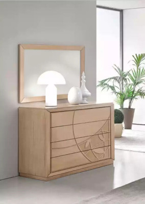 Luxury bedroom set 6 pieces. Bed 2x Bedside table Chest of drawers Modern design