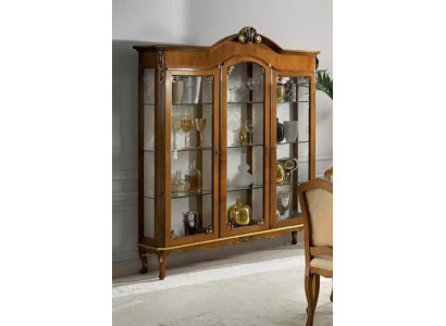 Classic Display case Wood Noble Luxury Glass Wardrobe Wood Shelf Showcases