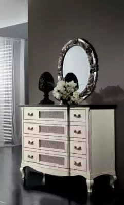 Wood Italian Furniture Design Furniture Style 2-piece Chest of drawers with Mirror new