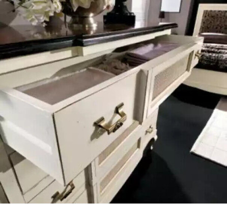 Wood Italian Furniture Design Furniture Style 2-piece Chest of drawers with Mirror new