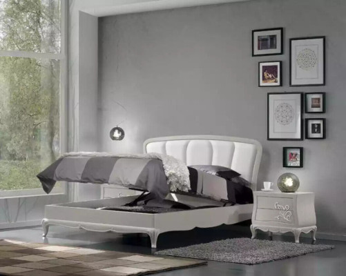 Bed 2x Bedside tables 3 pcs. Bedroom Set Modern Luxury Bedroom