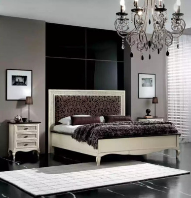 Design Bedroom 3 pcs. Bed 2x Bedside table Luxury Beds Set Furniture new
