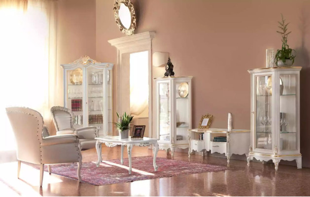 Classic quality white display case luxury furniture new in the living room shelf