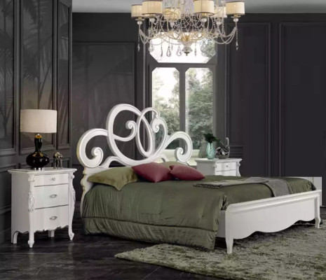 Bed 2x Bedside tables 3 pcs. Bedroom Set Design Furniture Modern Luxury