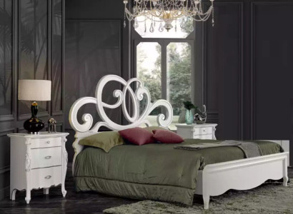 Bed 2x Bedside tables 3 pcs. Bedroom Set Design Furniture Modern Luxury
