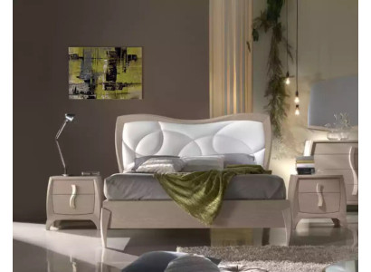 Design Bed 2x Bedside tables 3 pcs. Bedroom Luxury Complete Suite
