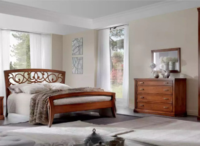 Bed 2x Bedside tables 5 pcs. Bedroom Set Design Furniture Luxury Chest of drawers