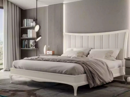 Design Bedroom 3 pcs. Bed 2x Bedside tables Modern Luxury Beds Furniture