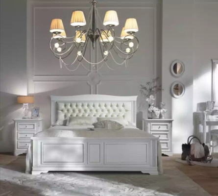 Complete's Bedroom Set Bed 2x Bedside tables 3 pcs. Designer luxury