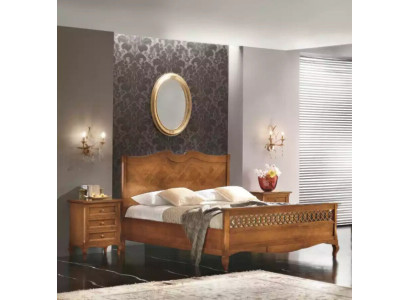 Bed 2x Bedside tables 3 pieces. Italian Furniture Bedroom Wood new Set