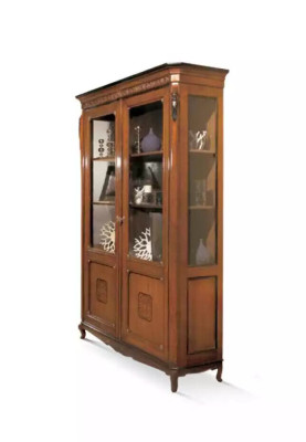 Luxury Wardrobe Wood Furniture Display case Shelf Design Classic Glass Cabinet