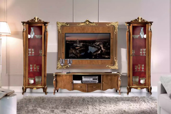 Wall unit set 4 pieces. Living room Display case TV cabinet Shelf Luxury Classic new