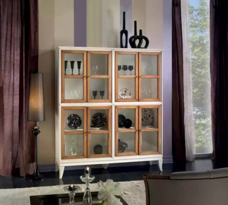 Display case Cabinets Showcases Wood Luxury Living room Furniture White Wardrobe new