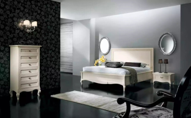 Bed 2x Bedside tables 3 pcs. Bedroom Set Furniture Modern Luxury Beds