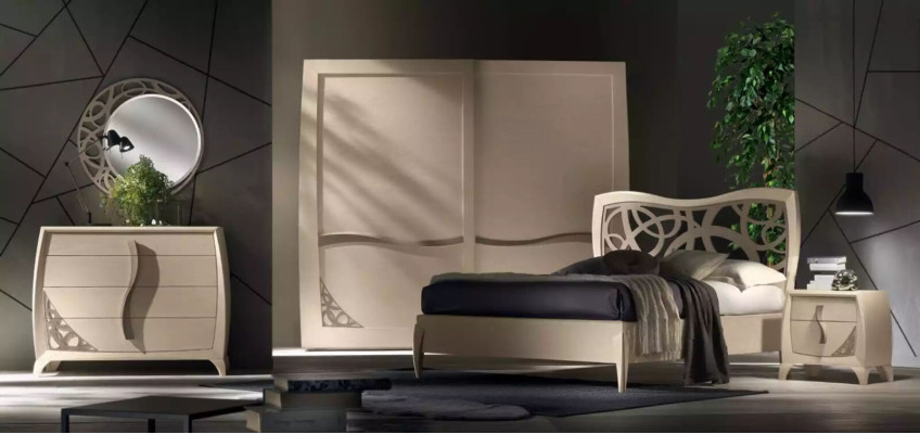Set Chest of drawers Mirror Designer Luxury Console Chests of drawers Furniture Wood Beige