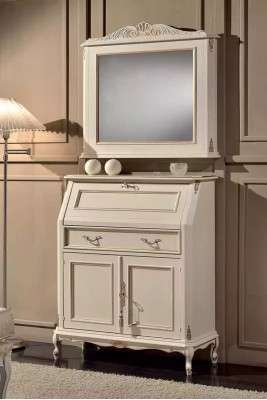 White Chest of drawers with Mirror Classic r Stil Furniture Set 2-piece Sideboard Chests of drawers