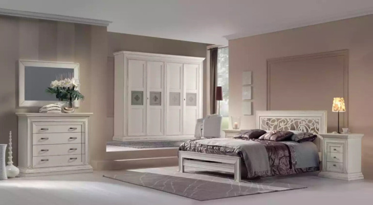 Bed + 2x Bedside tables 3 pieces. Bedroom Set Design Modern Luxury Italy