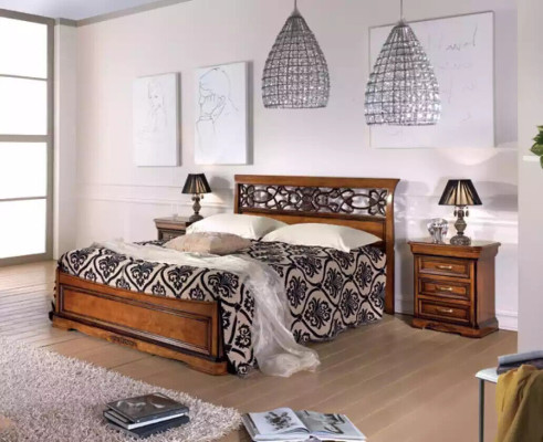 Bedroom Set Bed 2x Bedside tables Beds Bedroom Design 3pcs.