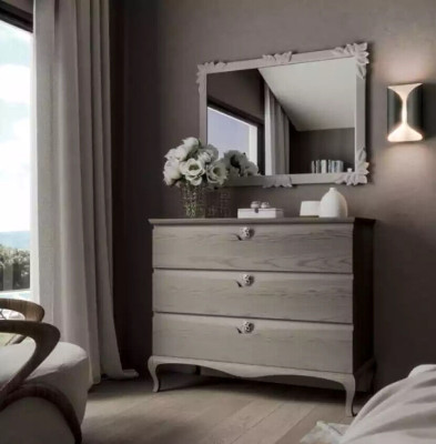 Chest of drawers Mirror Wardrobe Luxury Chests of drawers Shelf Console Furniture Set 2pcs.