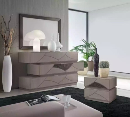 Set Chest of drawers Mirror Modern Chests of drawers Wood Design 2pcs. Bedroom new
