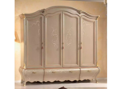 Large Classic r Four Door Wardrobe Luxury Solid wood Furniture