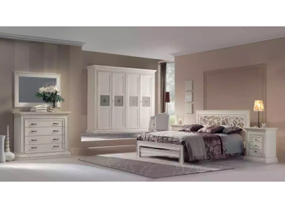 Bedroom Set Bed 2x Bedside tables Chest of drawers Bedroom Design 6pcs.