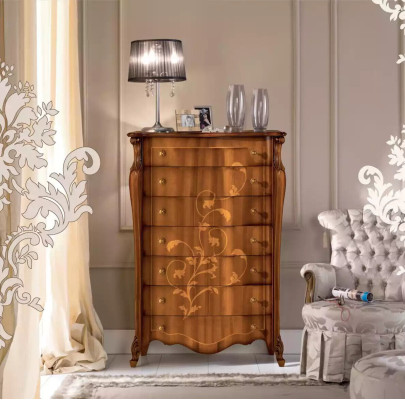 Luxurious wooden chest of drawers in classic style n new living room furniture