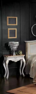 Bedside table Luxurious white bedroom furniture exclusive s design