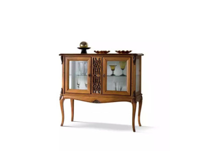 Display case display cabinet Living room Classic Wood Wardrobe Glass cabinet