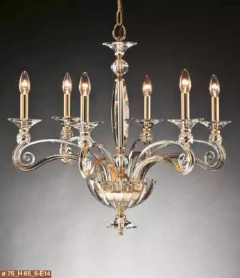 Crystal Chandelier 6x Lamps Hanging Light Fixture Ceiling light