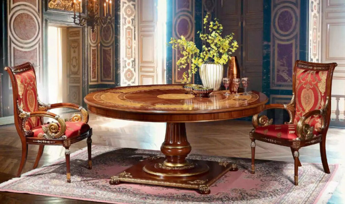 Italian Designer Furniture Table Dining Room Dining Tables Round Brown Tables new