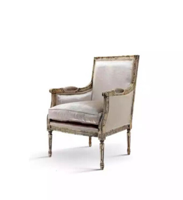 Armchair Sofa 1 Seater Couch Designer Gray Textile Sofas Upholstery Wood new