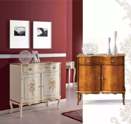 Luxurious brown sideboard lamp drawer furniture wooden cabinet new