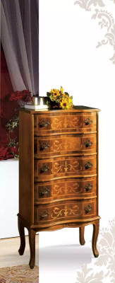 Classic High Chest Brown Storage Furniture Living room Design