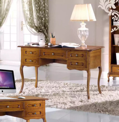 Brown Office desk Luxury Study room Furniture Wood Desk Classic