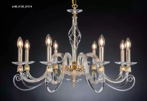 Chandelier Ceiling Light 8x Lamps Luxury Ceiling lamp Lamp Luster Crystal