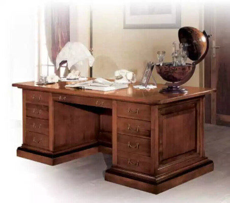 Brown Solid wood Desk Classic Office furniture Study room Table