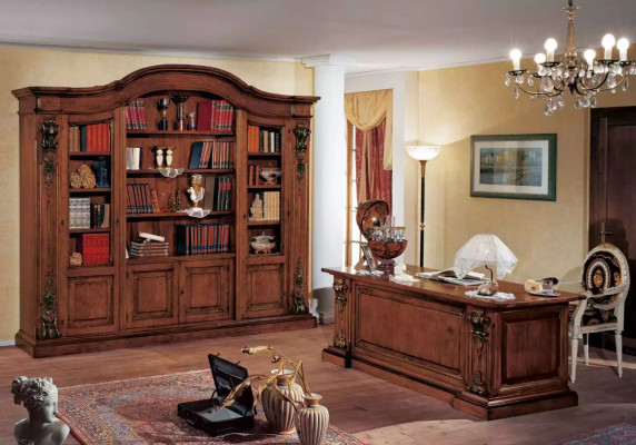 Brown Solid wood Desk Classic Office furniture Study room Table
