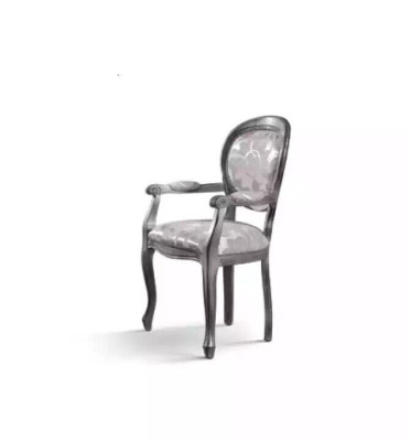 Dining room chair Chair Dining room Luxury Seater Chairs Wood Fabric Silver