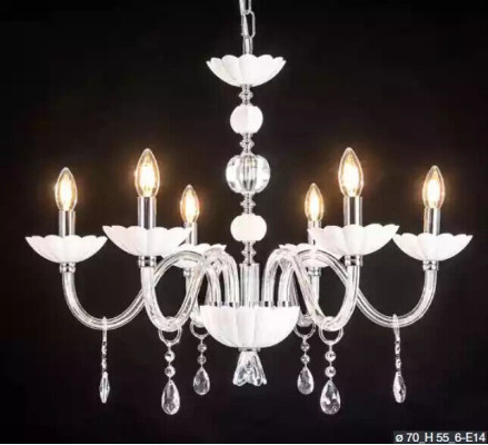 Crystal chandelier Ceiling light Zeus White Ceiling light Lamp