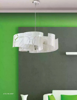 Stylish Chandelier Modern White Hanging Light with 6x Lamps