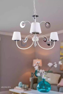 Luxurious 3x Lamps Chandelier Ceiling light Art déco White new