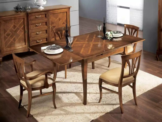 Chair without armrest Dining room chair Wood Dining room Brown Design Classic