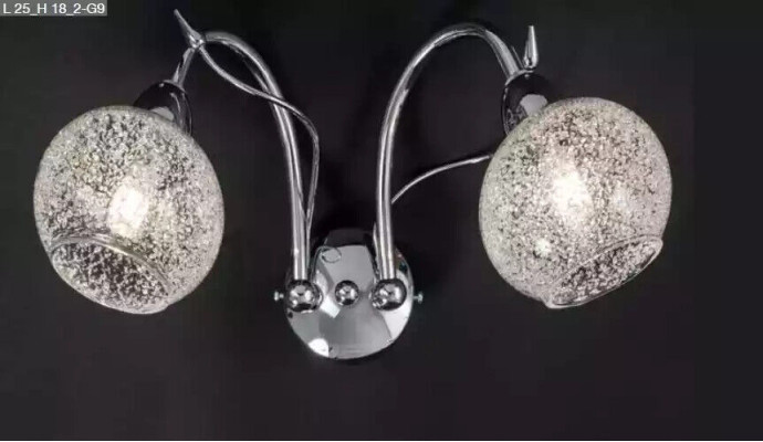 Luxurious wall light gray 2x lamps round shape decoration