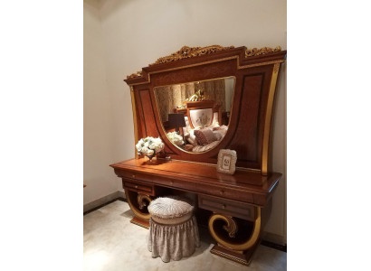 Dressing table + Mirror Luxury Console Decor Chest of drawers Bedroom Baroque