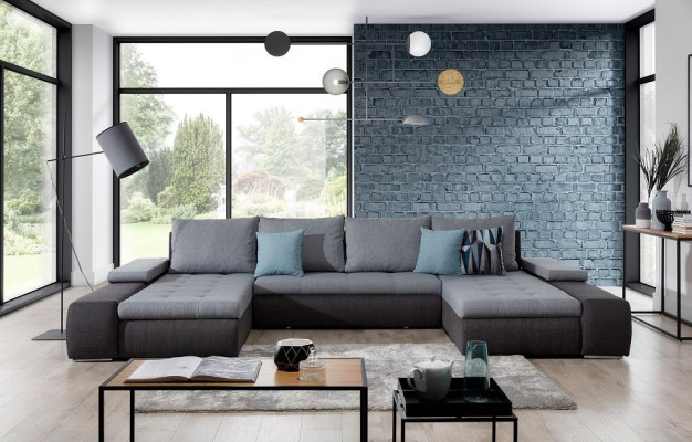 Living landscape Luxury Sofa Couch Suite Corner sofa Textile Couches Sofas Furniture new