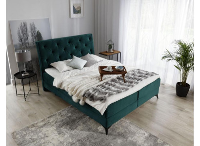Luxury Box Spring Bed Fabric Hotel Green Beds Bedroom Furniture Design Velvet new
