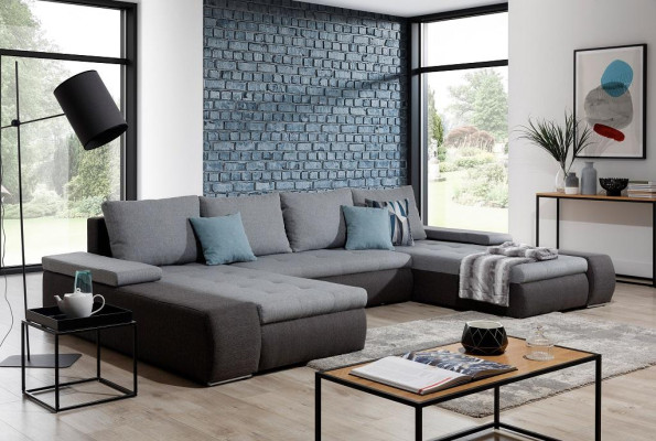 Living landscape Luxury Sofa Couch Suite Corner sofa Textile Couches Sofas Furniture new