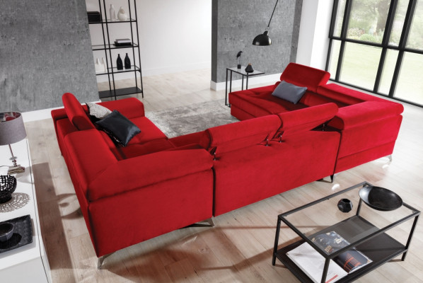 Corner sofa U-shape Sofa Couch Design Upholstery Sofa bed Bed function Living landscape